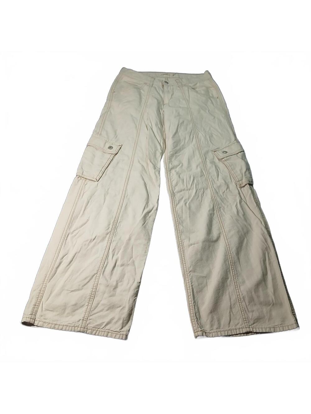 Levi's Superlow Cargo Cream Wide Leg Pants 25 W25 L32 Women's Casual